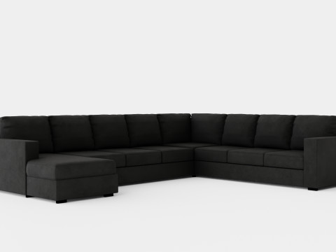 Crazy Corner Sofa Xxl With Divan Left Anthracite 3D Model