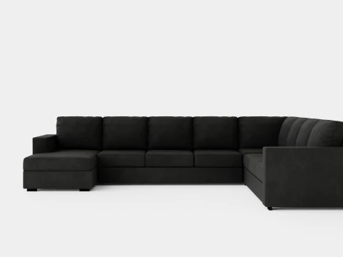 Crazy Corner Sofa Xxl With Divan Left Anthracite 3D Model