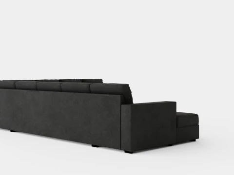 Crazy Corner Sofa Xxl With Divan Left Anthracite 3D Model