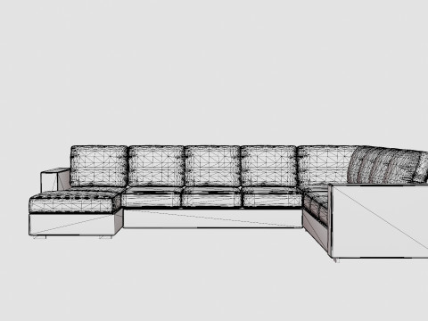 Crazy Corner Sofa Xxl With Divan Left Anthracite 3D मॉडल