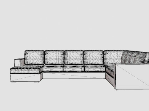 Crazy Corner Sofa Xxl With Divan Left Anthracite 3D Model