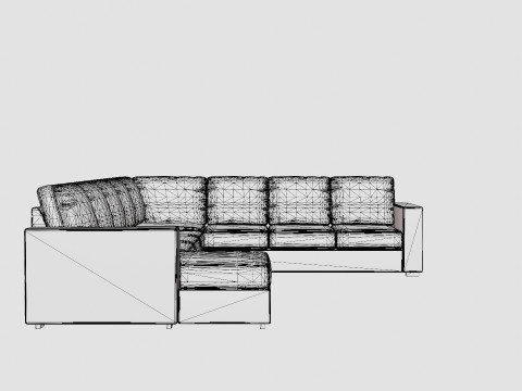 Crazy Corner Sofa Xxl With Divan Left Anthracite 3D मॉडल