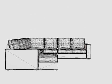 Crazy Corner Sofa Xxl With Divan Left Anthracite 3D Model