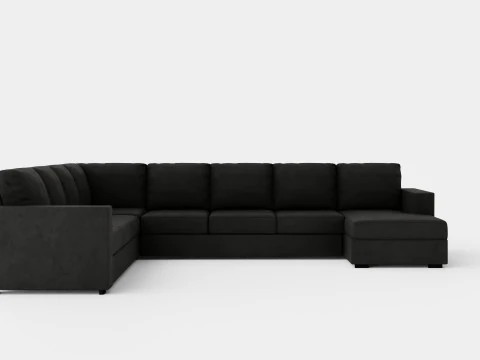 Crazy Corner Sofa Xxl With Divan Right Dark Gray 3D Model
