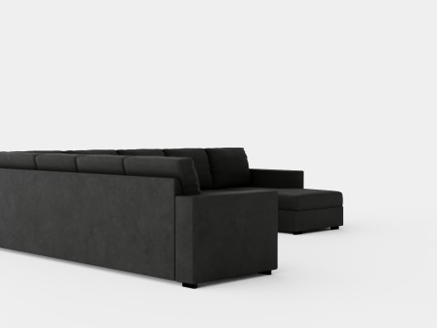 Crazy Corner Sofa Xxl With Divan Right Dark Gray Modèle 3D