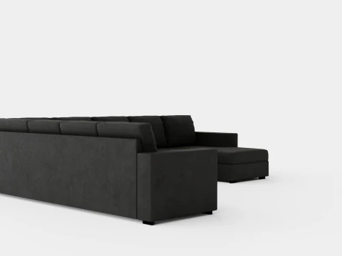 Crazy Corner Sofa Xxl With Divan Right Dark Gray 3D Model