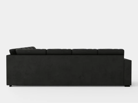 Crazy Corner Sofa Xxl With Divan Right Dark Gray 3D Model