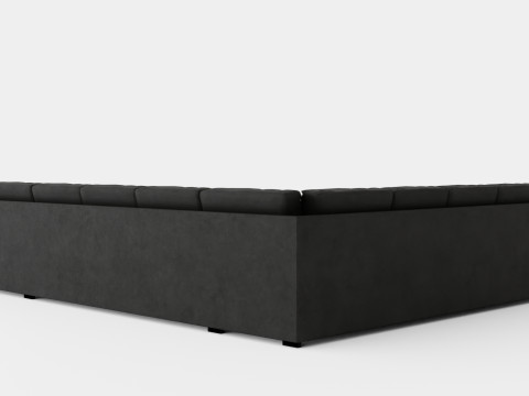 Crazy Corner Sofa Xxl With Divan Right Dark Gray Modèle 3D