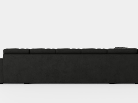 Crazy Corner Sofa Xxl With Divan Right Dark Gray Modèle 3D