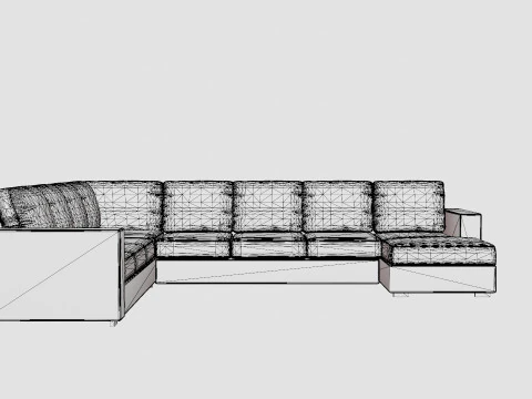 Crazy Corner Sofa Xxl With Divan Right Dark Gray 3D Model