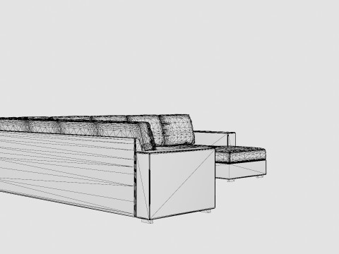 Crazy Corner Sofa Xxl With Divan Right Dark Gray Modèle 3D
