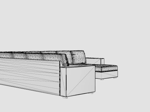 Crazy Corner Sofa Xxl With Divan Right Dark Gray 3D Model
