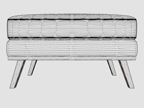Copenhagen Footstool Velvet 3D Model