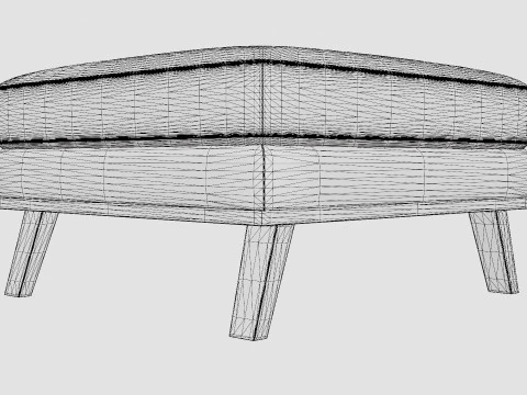 Copenhagen Footstool Velvet 3D Model
