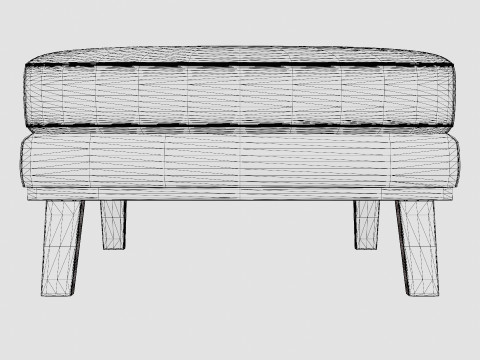 Copenhagen Footstool Velvet Modelo 3D