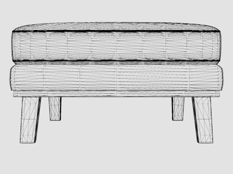 Copenhagen Footstool Velvet 3D Model