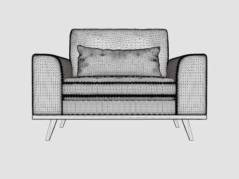 Copenhagen Velvet Armchair Modèle 3D