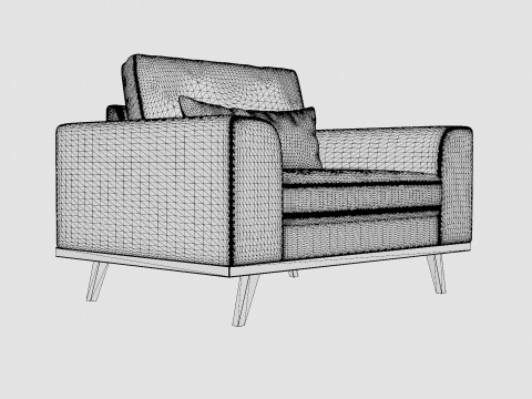 Copenhagen Velvet Armchair Modèle 3D