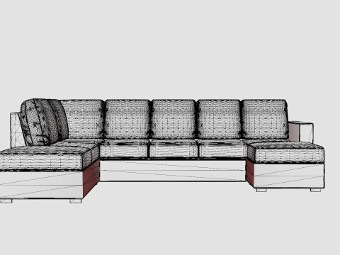 Crazy U Sofa Divan Right 3D Model