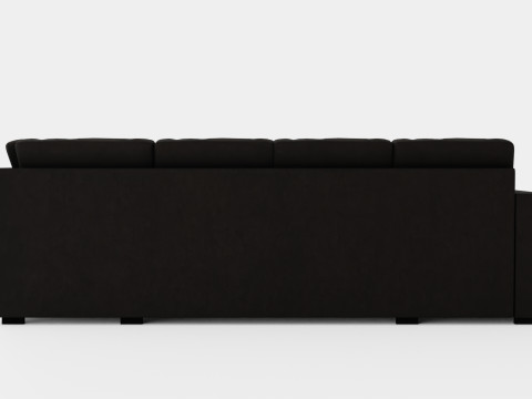 Crazy U Sofa Large Divan Left Anthracite 3D Model