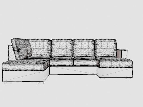 Crazy U Sofa Large Divan Right 3D Model