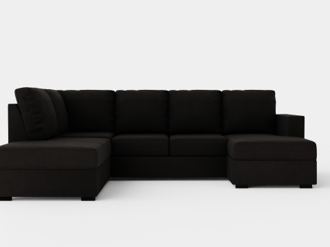 Crazy U Sofa Large Divan Right Anthracite 3D Model