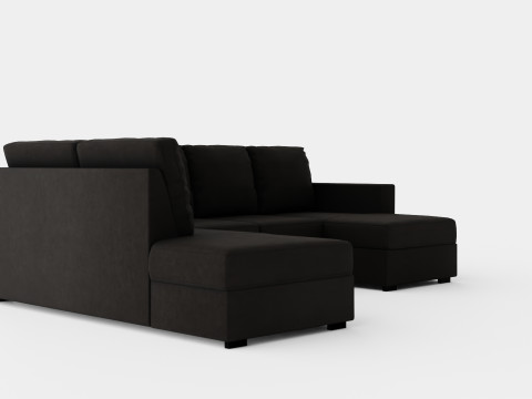 Crazy U Sofa Large Divan Right Anthracite 3D-Modell