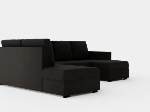 Crazy U Sofa Large Divan Right Anthracite 3D Model