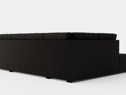 Crazy U Sofa Large Divan Right Anthracite 3D-Modell
