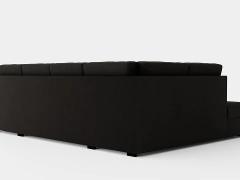 Crazy U Sofa Large Divan Right Anthracite 3D Model