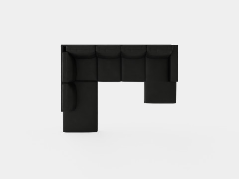 Crazy U Sofa Large Divan Right Black Artificial Leather Model 3D