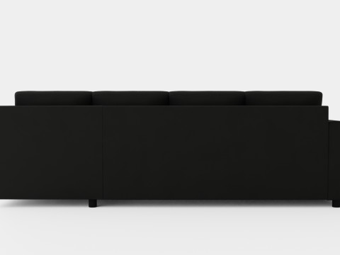 Crazy U Sofa Small Divan Left Black Artificial Leather 3D Model