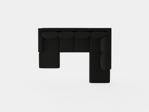 Crazy U Sofa Small Divan Left Black Artificial Leather 3D Model