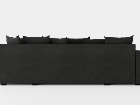 Crazy U Sofa Small Divan Left Including Envelope Cushions Dark 3D Модель