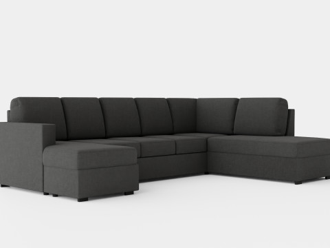 Crazy U Sofa Xl Divan Left 3D 모델