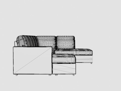 Crazy U Sofa Xl Divan Left 3D 모델
