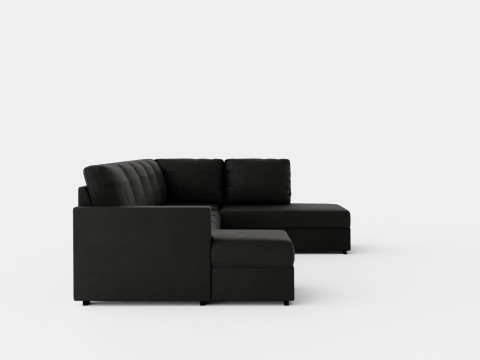 Crazy U Sofa Xl Divan Left Black Artificial Leather Modelo 3D