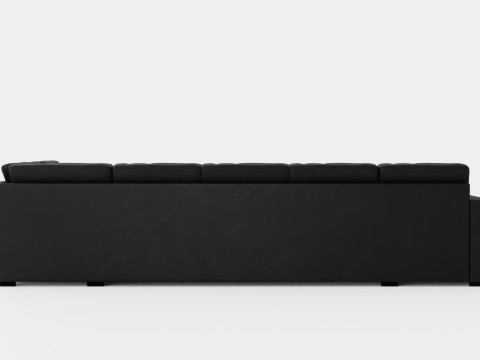 Crazy U Sofa Xl Divan Left Black Artificial Leather Modelo 3D