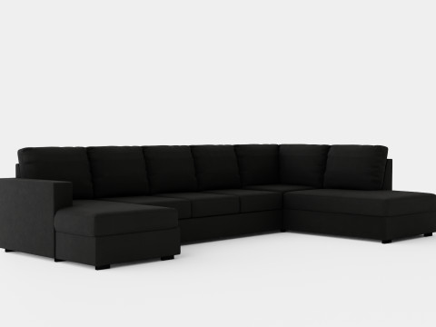 Crazy U Sofa Xl Divan Left Dark Gray Model 3D