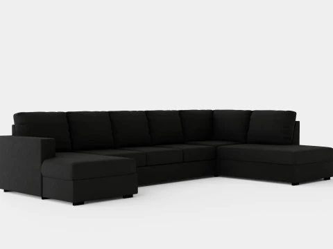 Crazy U Sofa Xl Divan Left Dark Gray 3D Model