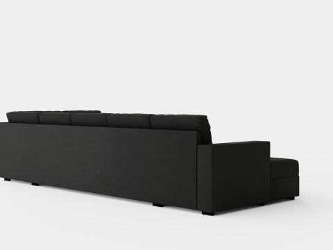 Crazy U Sofa Xl Divan Left Dark Gray Model 3D