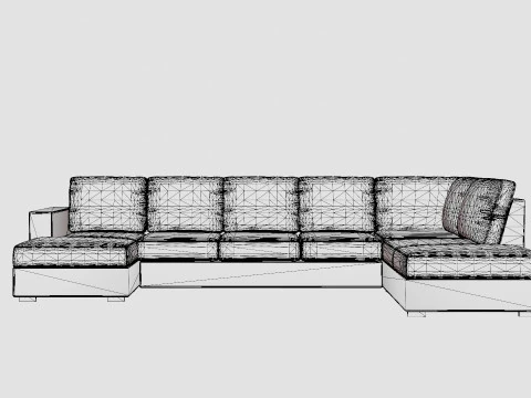 Crazy U Sofa Xl Divan Left Dark Gray 3D Model