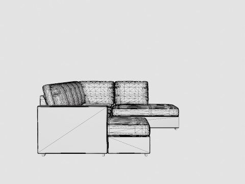 Crazy U Sofa Xl Divan Left Dark Gray Model 3D