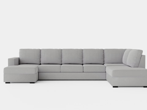 Crazy U Sofa Xl Divan Left Light Gray 3D Model