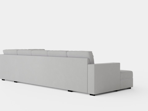 Crazy U Sofa Xl Divan Left Light Gray Modèle 3D