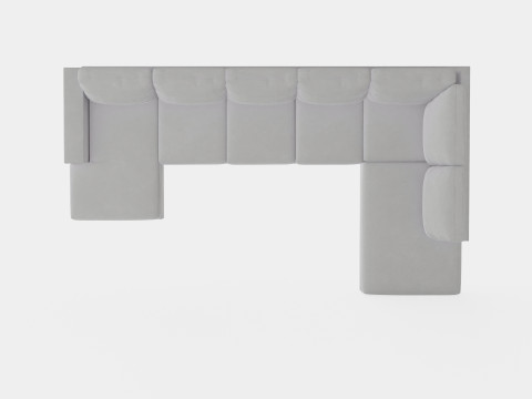 Crazy U Sofa Xl Divan Left Light Gray Modèle 3D