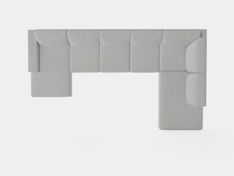 Crazy U Sofa Xl Divan Left Light Gray 3D Model