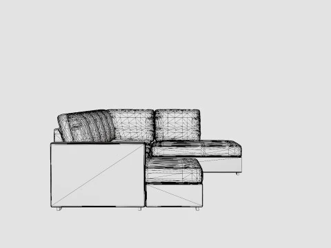 Crazy U Sofa Xl Divan Left Light Gray 3D Model