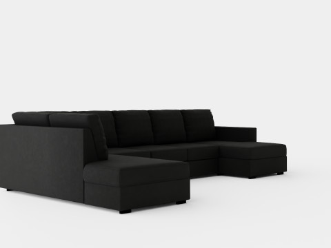 Crazy U Sofa Xl Divan Right Dark Gray 3D Модель