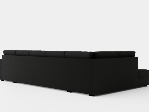 Crazy U Sofa Xl Divan Right Dark Gray 3D Модель